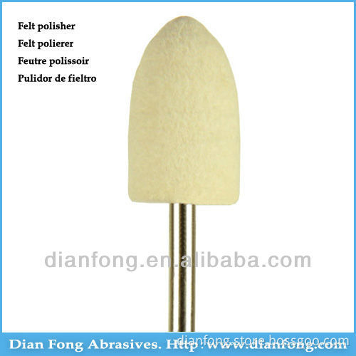 G9 HP Shank Bullet Shaped High Density Dental Laboratory White Felt Bob